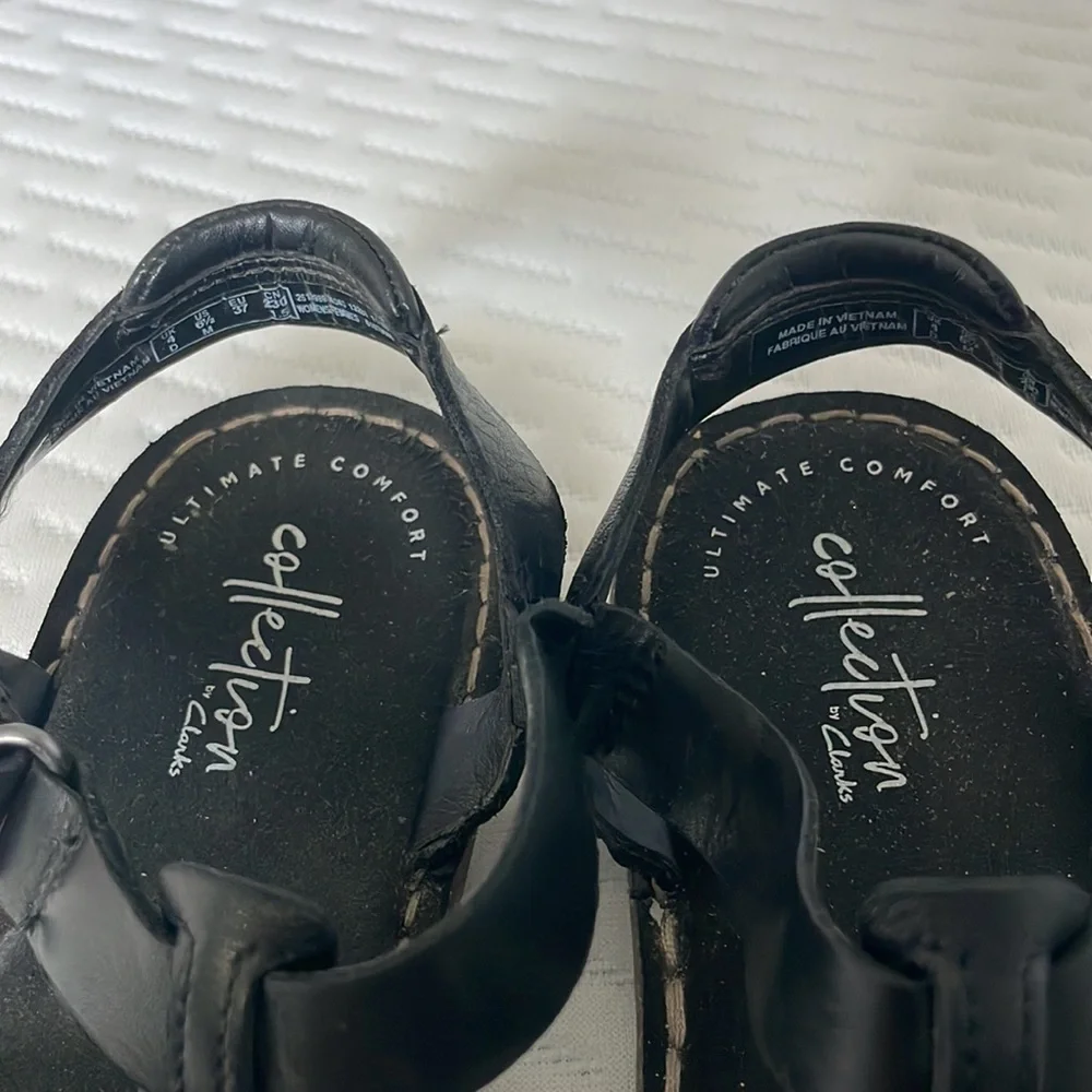CLARKS COLLECTION BLACK LEATHER - Picture 7 of 9